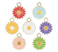 hogtnd 20 Pcs Metal Flower Charm Sweet Cute Little Pendant Dangle Jewelry Making Accessories for Necklace Earrings Little Pendants Jewelry Her Beads