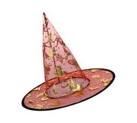 hogtnd 5Pcs Unisex Witch Hat 33cm High Pointed Wizard, Red