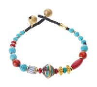 hogtnd Artisanal Handcrafted Tibetan Nepalese Beaded with Natural Turquoise Stones for Cultural Fashion Expression Tibetan Styles Beaded Bracelets