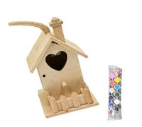 hogtnd Bird Nesting Box Made of Natural Wood for Backyard Decoration, Small Habitat House, Incubator, Shelter for Wild Bird Backyard Habitat House