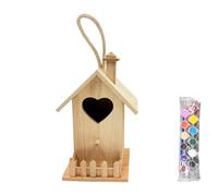 hogtnd Bird Nesting Box Made of Natural Wood for Backyard Decoration, Small Habitat House, Incubator, Shelter for Wild Bird Backyard Habitat House