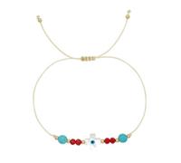 hogtnd Braided Bracelet Crystal Shell Evil Eye Religious Pendant Pearl Jewelry Bead Texture Suitable for Daily Use Religious Pendant, one size, As described