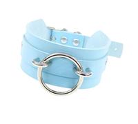 hogtnd Durability PU Leather Necklace Adjustable Collar O Rings for Versatiles Use in Daily Life and Special Event Street Dance Accessory