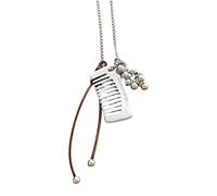 hogtnd Elegant Comb Pendant on Chain for Ladies Craft of Metal Fade Resistant Ideal for Blouses and Social Event Dating Necklace