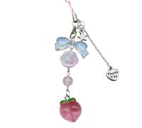 hogtnd Fashion Phone Pendant with Bowknot Strawberry Decorative Pendant Star Bag Charm Heart Cell Phone Jewelry for Fashion Outfits Cute, Einheitsgröße, As described, As described