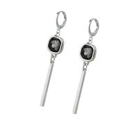 hogtnd Glass Alloy Iron Geometric Black Diamond Necklace Set for Daily Use and Special Occasions Diamond Necklace Set, Punk Jewellery, m, As described, As described