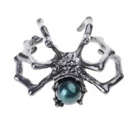 hogtnd Gothic Punk Rings Adjustable Size for Women with Mysterious Moonstone Dark Art Jewelry Dark Jewelry Mysterious Spider Styles Adjustable, As described