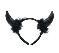 hogtnd Halloween Horns Headband Glitter Devils, Black light cloth bl
