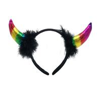 hogtnd Halloween Horns Headband Glitter Devils, Color light cloth bl