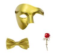 hogtnd Halloween Party Face Cover Bundle Featuring Curved Design, Gold
