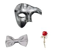 hogtnd Halloween Party Face Cover Bundle Featuring Curved Design, Silver