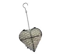 hogtnd Handmade Fibre Bird Nest Heart with Natural Alpacas, Refillable Hummingbirds Nest Holder for Patios, Garden, Yard, Handmade Alpaca Bird Nest