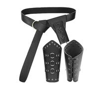 hogtnd Medieval Knight RolePlay Cosplay Costume, Four piece black