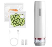 hogtnd Money Saving Handheld Vacuum Sealant with 30 Recyclable Complimentary Sacks Mobile Transportable for Food Storage Waste Decrease Innovation Extension for Home