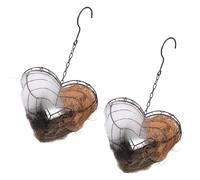 hogtnd Seasonal Wildlife Nest, Iron Heart Bird Nest for Garden Crafts, Refillable Nesting Heart, Bird Habitats, Shelter, Handmade Iron House