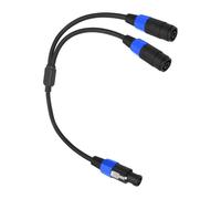 hogtnd Speaker Cable, 1 Male to 2 Female Speak on Splitter Professional Sound Cable Speaker Cable with Screw Lock Speak on Splitter