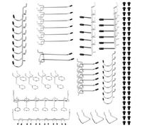 Hogurity Pegboard Hook 100 Pcs, Heavy Duty Peg Board Hooks fit 1/8"＆1/4" Pegboards, Pegboard Accessories with Peg Locks for Organizing Various Tools,Peg Board Tool Utility Hooks
