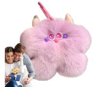 Hogvinnatil Calf Key Chain, Plush Calf Key Rings, Cute Soft Rex Rabbit Furry Plush Pendant Animal Key Chain, Fashion Creative Backpack Decoration Accessories for Handbag, Taro purple, Siehe