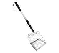 Hogvinnatil Cat Litter Tray, Metal Cat Waste Scoop - Side Person Box Scooper with Deep Shovel Long Handle Pooper Poop Sifter for Household Senior Pet Care Small Space Living