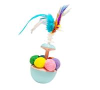Hogvinnatil Feather Cat, Feather Ball for Cats, Kitten Interactive Ball, Cat Feather, Interactive Self-Play Enrichment Toy for Indoor Kittens that Eliminate Boredom
