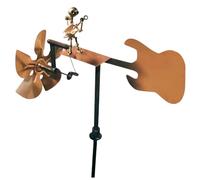 Hogvinnatil Handmade Metal Drummer Windmill Drummer Wind Chime Sculpture Guitarist Windmill Garden Decoration Handmade Metal Percussionist Music Windmill Statue for Garden Patio Outdoor