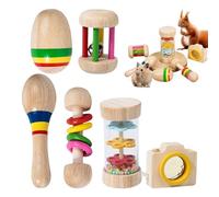 Hogvinnatil Rabbit Toy for Indoor, Rabbit Toy for 6 x Wooden Rabbit Enrichment Toy, Pet Play Teeth Grinding, Bite Resistant Hamster Teether, Chewing Things for
