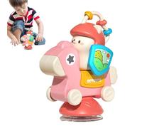 Hogvinnatil Spin Wheel with Suction Base, Sticky Spinner Highchair Activity Toy Suction Cup Cartoon Development Bowl Toy for High Chair Teether Educational Baby Teething Chewing