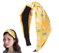 Hogvinnatil Wide Headband, Merry N Headband, Women's Knotted Printed Headbands - Stylish and Cute Spring Headband for Holidays, Dating, Excursions, Dances, Parties, Weddings