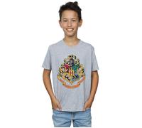 Hogwarts Crest Gold Ink T-Shirt Harry Potter Grey 7-8 Years