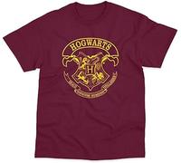 Hogwarts School Emblem Inspired by Harry Potter T-Shirt (XL) Burgundy
