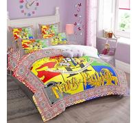 Hogwarts School Magic Duvet Cover Set Soft Lightweight Microfiber 3 Piece Harry Bedding Set Potte with 2 Pillowcase Kids Quilt Cover Closure Single 135 x 200 cm