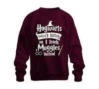 Hogwarts Wasn't Hiring So I Teach Muggles Instead Harry Potter Halloween Unisex Sweatshirt Pullover, burgundy, XL
