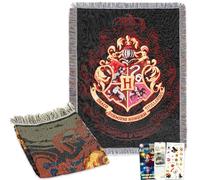 Hogwarts Woven Tapestry Throw Blanket Bundle - Throw, Bookmark, Stickers, and More | Harry Potter Blanket Size 48x60 Inches for Kids