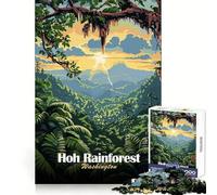 Hoh Rainforest Washington Landscape Art 1000 Piece Jigsaw Puzzles for Teenagers Jigsaw Brain Logic Stress Free Family Fun Santa Surprise (38x52cm)