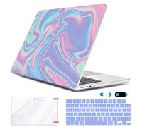 HOHAIYOO Compatible with 2026 MacBook Neo 13 inch Case A18 Pro A3404, Anti-Crack & Scratch Hard Shell Case & Keyboard Cover & Screen Protector & Webcam Cover for Apple MacBook Neo 13", Abstract Fluid
