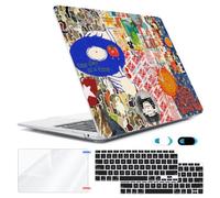 HOHAIYOO Compatible with MacBook Air 13 inch Case 2018-2021 Release A2337 M1 A2179 A1932 Touch ID, Protective Shell & Keyboard Cover&Screen Film&Webcam Cover for MacBook Air 13.3 inch, Retro Puzzle