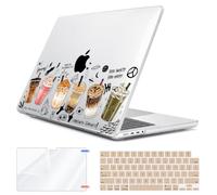 HOHAIYOO Compatible with MacBook Neo Case 13 inch 2026 Release A3404 with A18 Pro Chip, Anti-Crack & Scratch Protective Hard Shell Case & Keyboard Cover & Screen Protector & Webcam Cover, Boba Tea