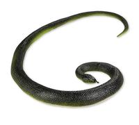 HOHAJIU 53" Giant Rubber Snake Black Mamba Snake Figurine Fake Snake Toy Prankster Stuff for April Fool's Day, Garden Decor Props to Scare Birds and Squirrels