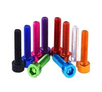 HOHAO 10pcs Din912 Aluminum Cap Head Screw M3 M4 M5 M6*6/8/10/12/16/20/25 Colourful Aluminum Hex Socket Screw(Orange,M5x10 10pcs)