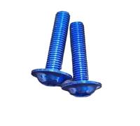 HOHAO 10pcs M5 M6*16/20/25/30 Aluminum Flange Button Head Screw With Washer Inner Hex Socket Allen Screws Bolt(Deep blue,M6x16)
