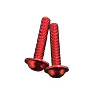 HOHAO 10pcs M5 M6*16/20/25/30 Aluminum Flange Button Head Screw With Washer Inner Hex Socket Allen Screws Bolt(Red,M6X30)