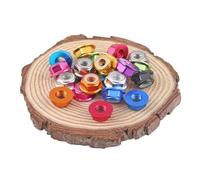 HOHAO 2-10PCS Colour Aluminum Alloy Flange Nylon Insert Lock Nut Self-Locking Nut M2 M2.5 M3 M4 M5 M6 M8(Red,M6 5PCS)