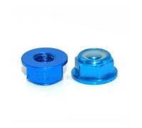 HOHAO 2pcs-10pcs Colourful Aluminum Alloy Flange Nuts M2 M3 M4 M5 M6 M8 Nylon Hex Insert Lock Self-locking Nut For RC Model Parts(Light blue,M5 5pcs)