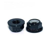 HOHAO 2pcs-10pcs Colourful Aluminum Alloy Flange Nuts M2 M3 M4 M5 M6 M8 Nylon Hex Insert Lock Self-locking Nut For RC Model Parts(Black,M5 5pcs)