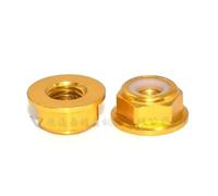 HOHAO 2pcs-10pcs Colourful Aluminum Alloy Flange Nuts M2 M3 M4 M5 M6 M8 Nylon Hex Insert Lock Self-locking Nut For RC Model Parts(Gloden,M2 10PCS)