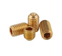 HOHAO 2pcs-20PCS DIN916 M2 M2.5 M3 M4 M5 M6 M8 M10 Brass Hex Socket Set Screw Headness Grub Screw(20mm,M4 10pcs)