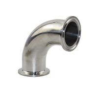 HOHAO 3/4" 1” 2” 3“ 19Mm-76Mm OD Sanitary Tri Clamp Ferrule 90 Degree Elbow Pipe Fitting Stainless Steel 304(19mm x Ferrule 50.5)