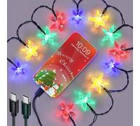 Hohean USB C to USB C Cable Christmas Light Phone Charger Cable, Multicolor 56 Inches Light Phone Charger Cord Compatible with Samsung, iPhone 17 16 15, MacBook, iPad(1 Pcs,Star)