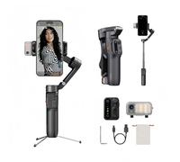 Hohem iSteady V3 Gimbal Stabilizer, Magnetic AI Tracking, Removable Remote, 3-Axis Smartphone Gimbal with Built-in Telescopic Rod and Tripod, Perfect for Content Creators (Black)