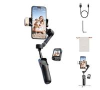 Hohem iSteady V3 Ultra Gimbal Stabilizer for iPhone, 3-Axis Phone Gimbal, Magnetic AI Tracker, Built-in Extendable Rod & Tripod, 10m Remote Control, Touchscreen Stabilizer for iPhone & Android (Black)